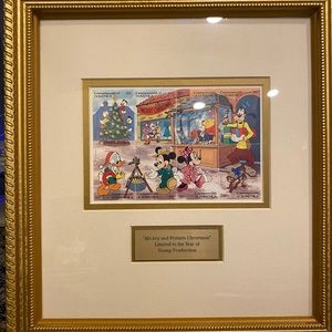 Disney Mickey and Friends Christmas framed limited stamps